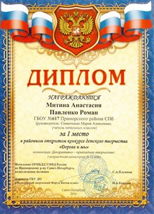 2015-2016 Митина Анастасия, Павленко Роман 1б